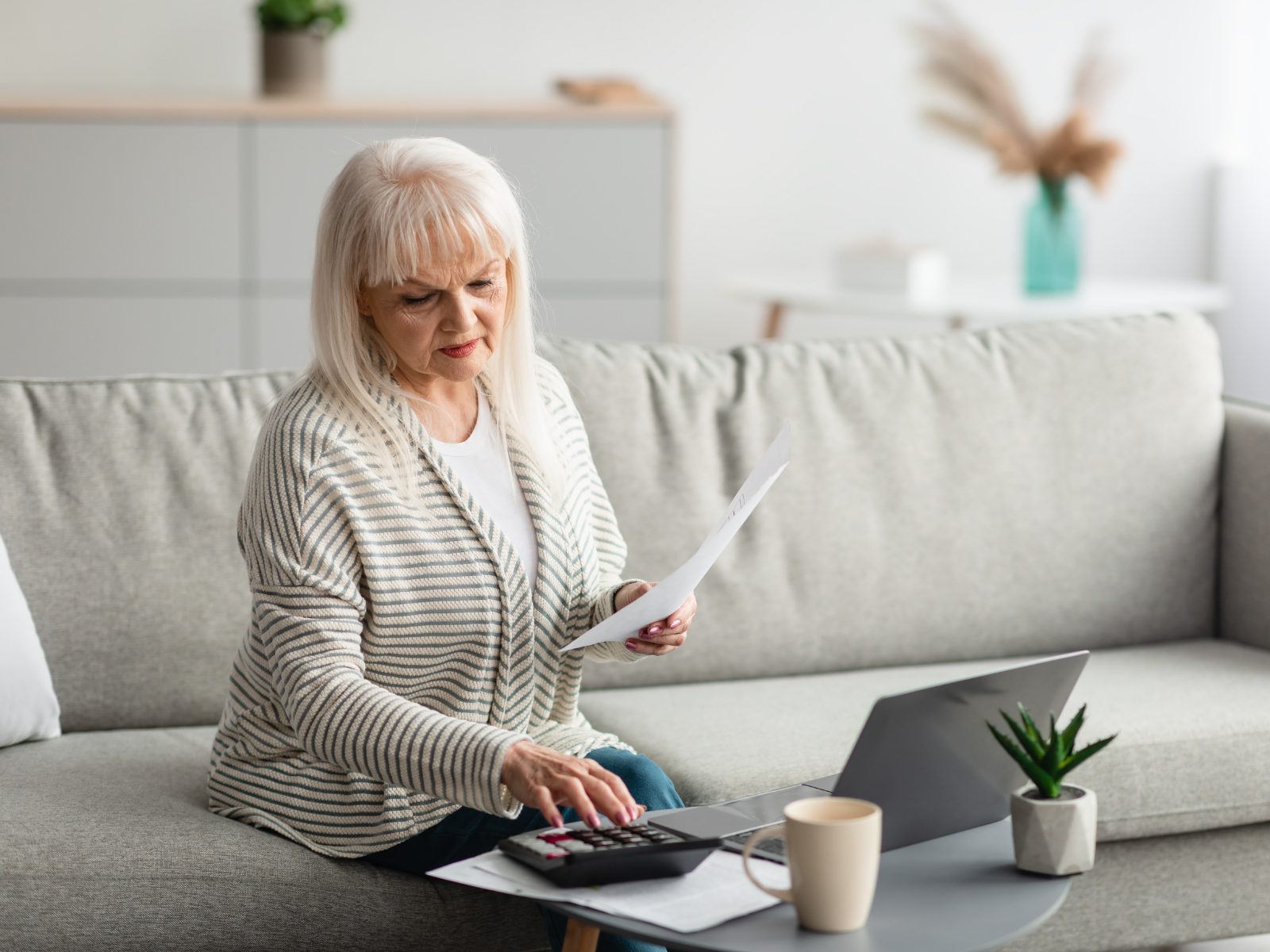 A care manager and a client going through a quarterly budget together